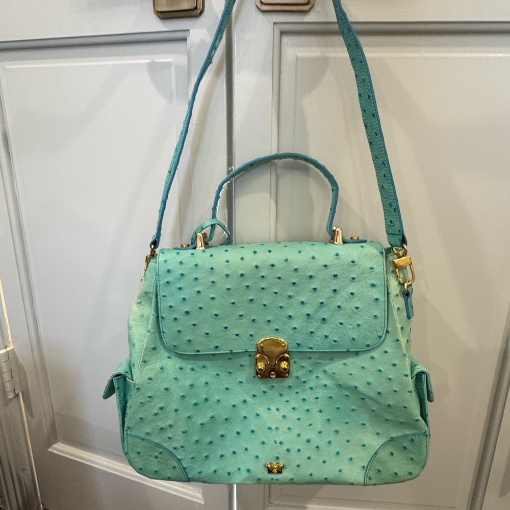 Elaine Turner Turquoise Satchel Bag